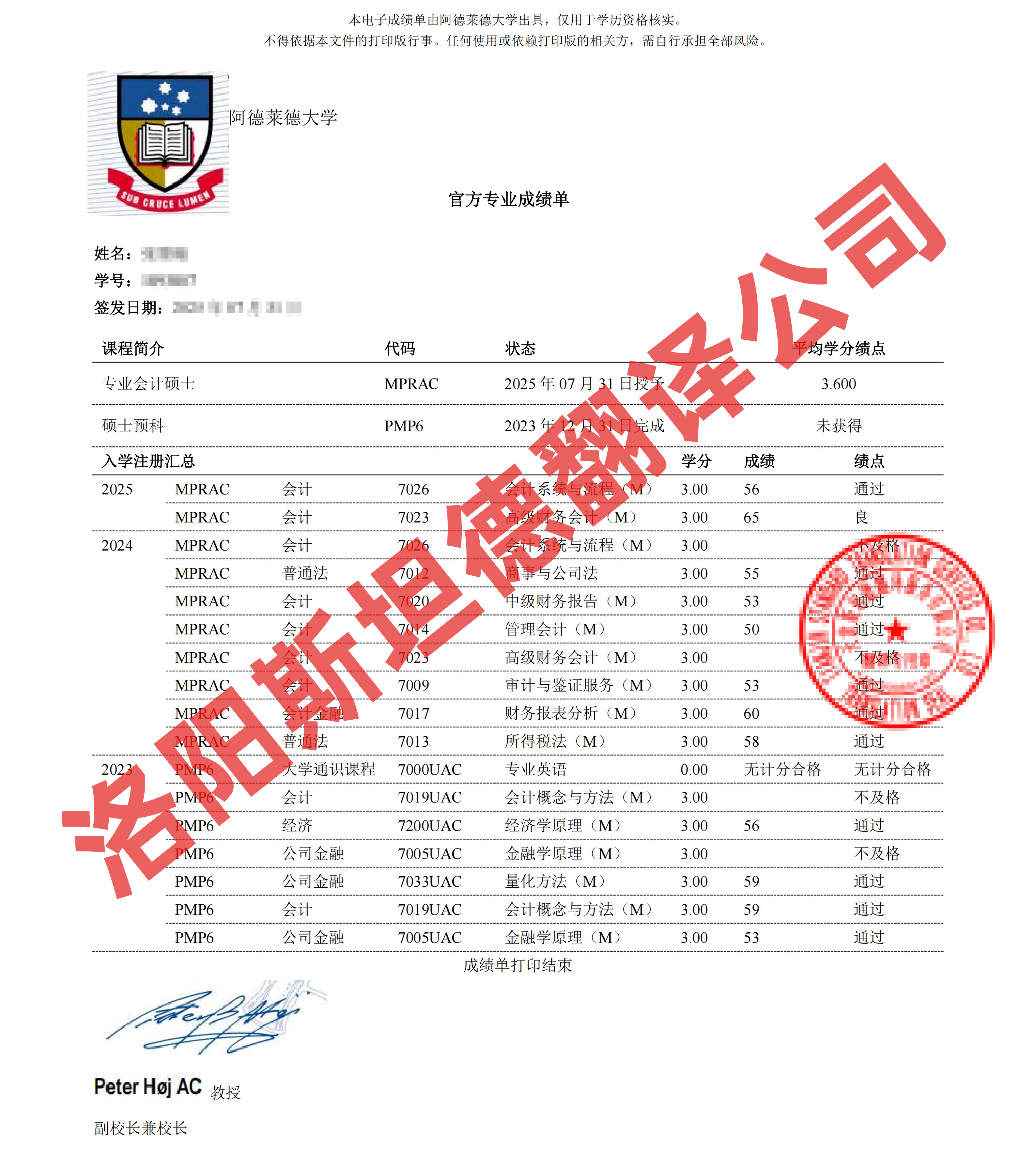 学业成绩单翻译服务 | 洛阳斯坦德翻译